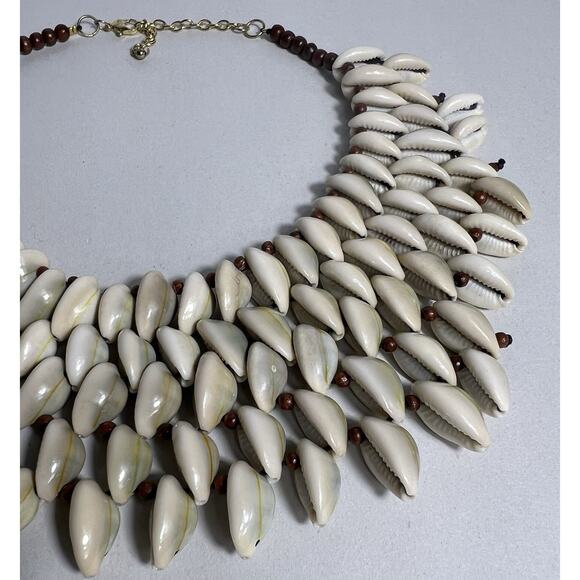 African cowrie shell Bib Style necklace Beach Wedding Boho Seashells Choker - Picture 9 of 9